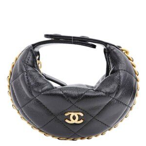 Chanel  Chain Around Mini Quilted Lambskin Leather Pouch Black